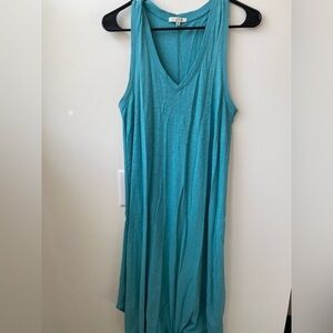 Blue Sleeveless V-Neck Dress